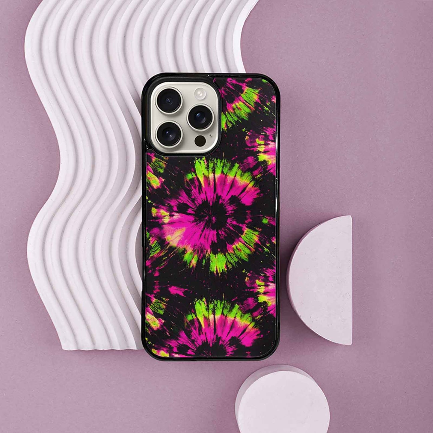 iPhone 16 Pro Max Case — Acid Wash Tie Dye Neon, Custom Art Phone Cover