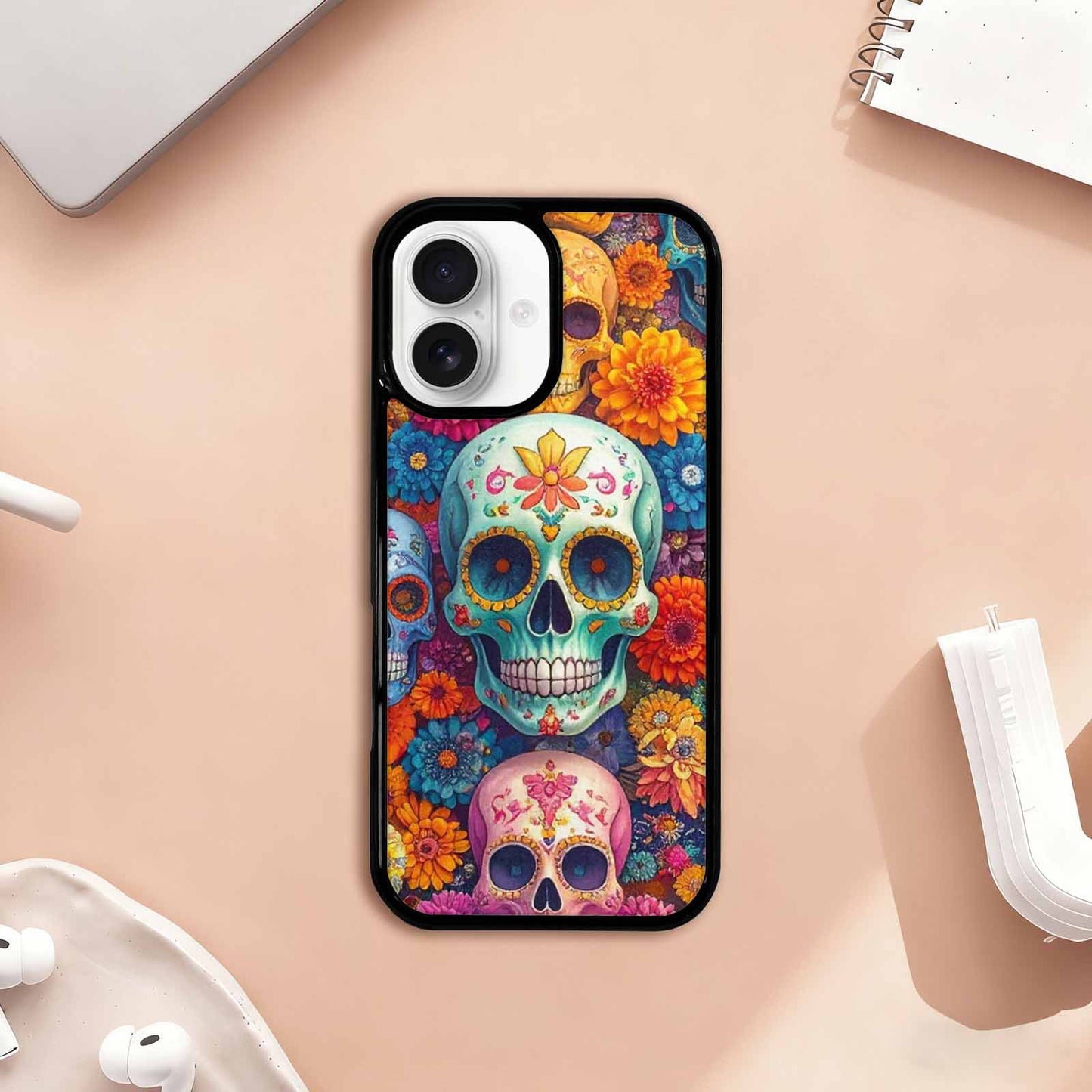 iPhone 17 Case — Ornate Candy Color Skull Gothic Skulls, Personalized Phone Case