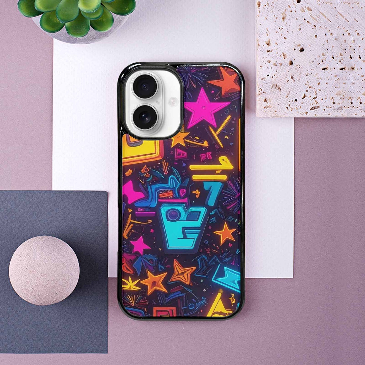 iPhone 16 Case — 80s Retro Motif 80s Retro Motifs, Custom Art Phone Cover