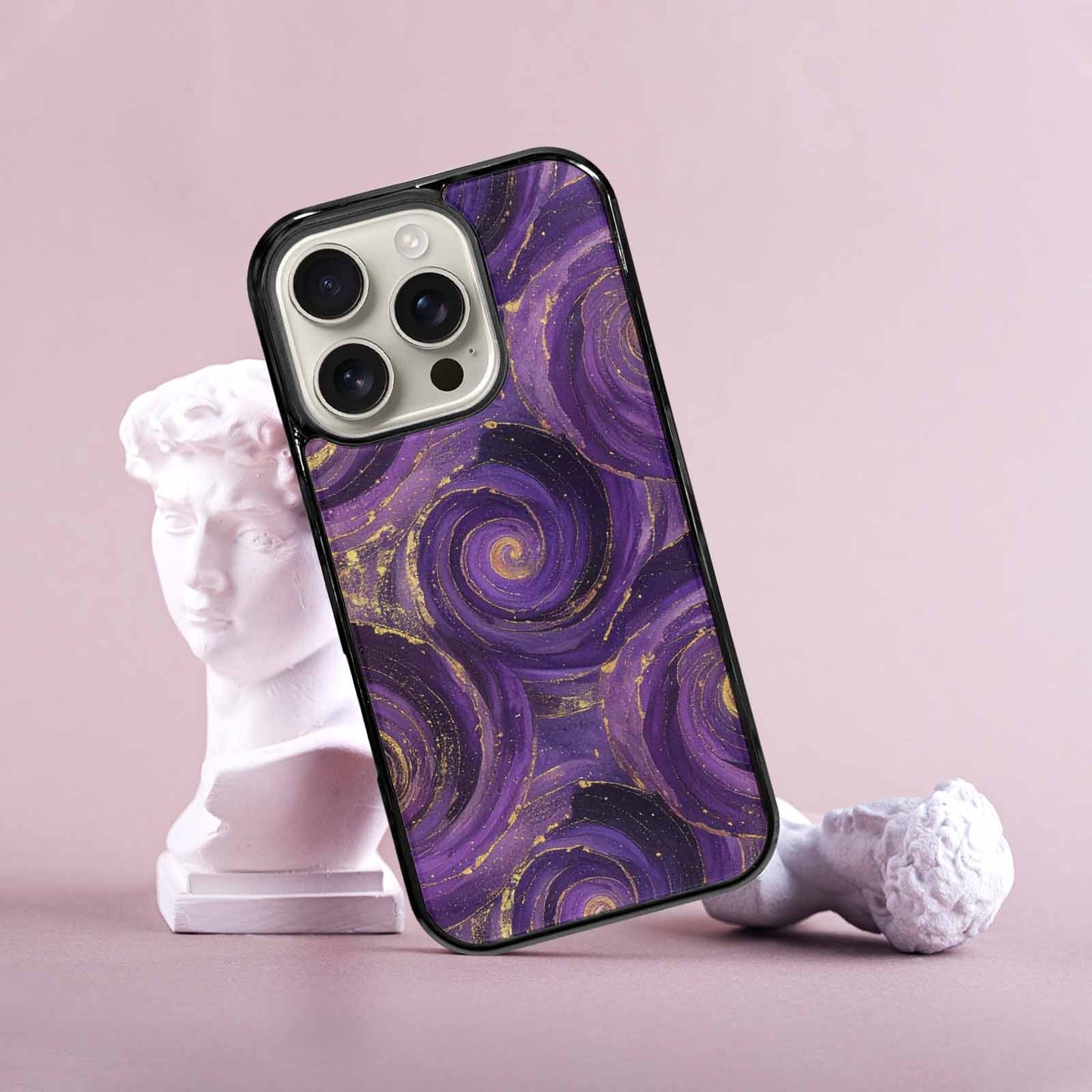 iPhone 16 Pro Case — Swirling Brushstroke Starry Night Texture Blended, Custom Phone Case