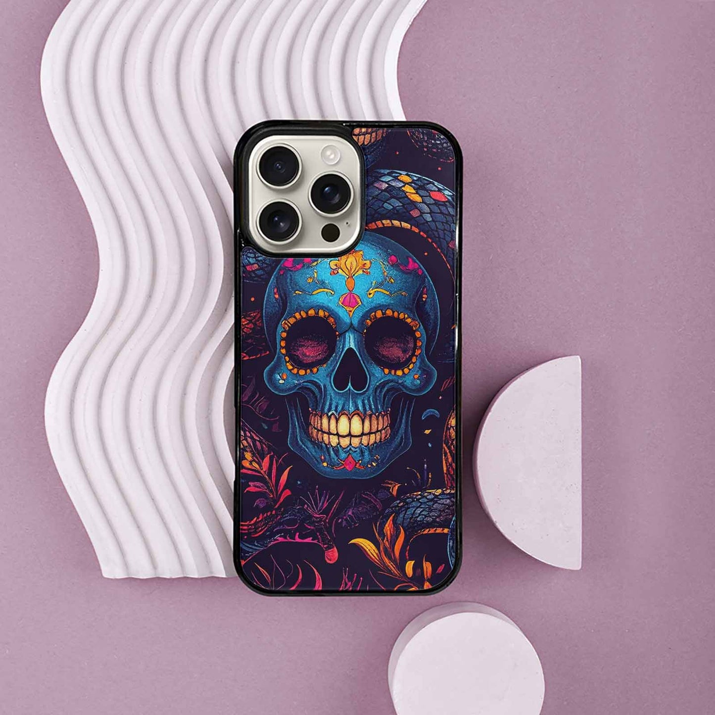 iPhone 16 Pro Max Case — Snake Skulls Print Custom, Custom Print Case Cover