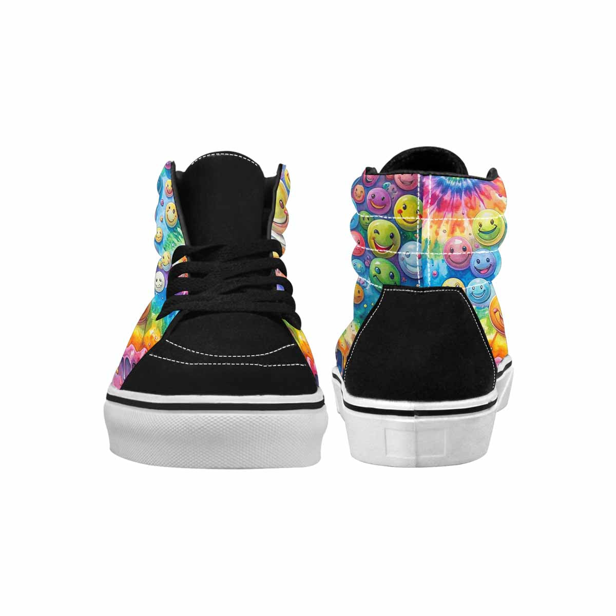 MEN'S Smiley Facessmiley Faces High Top Canvas Vivid Sneakers