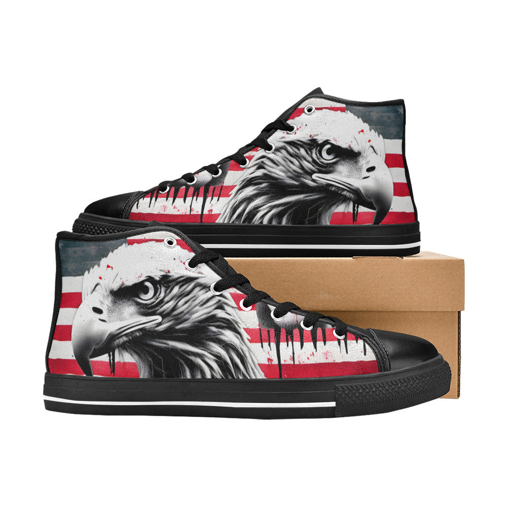 MEN'S Patrotic Eagle Art Men’S High Top Canvas Neon Fantasy Shoes