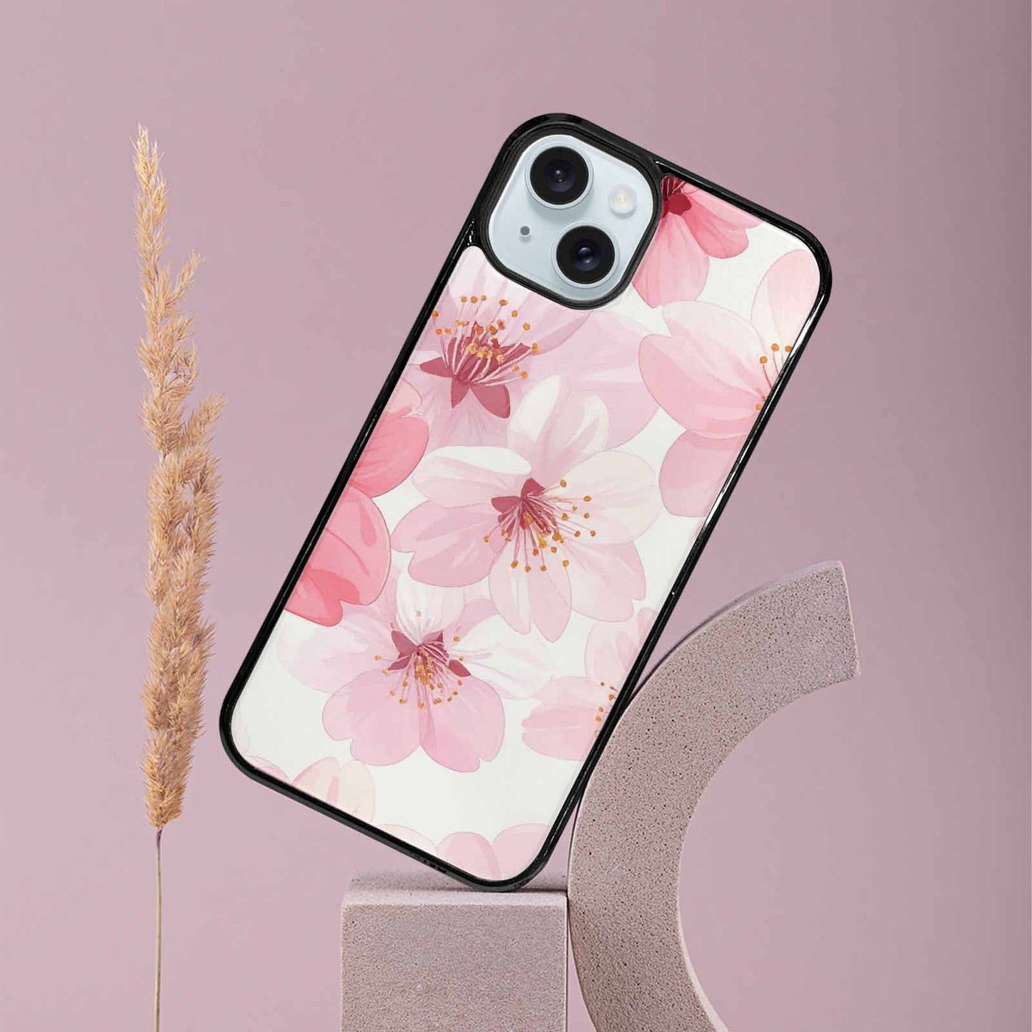 iPhone 15 Plus Case — Japanese Cherry Blossom, Custom Printed Phone Case