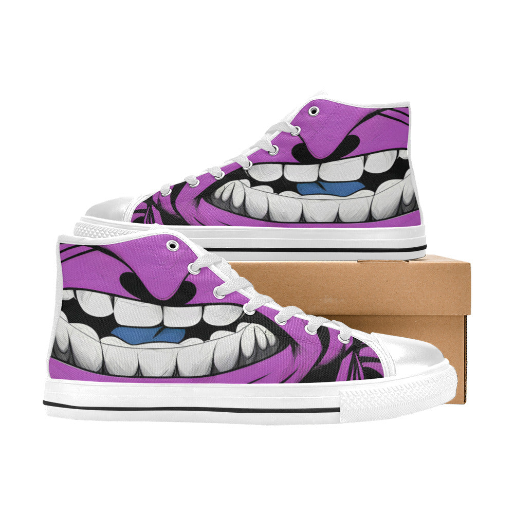 MEN'S Cc Grape Attack Art High Top Canvas Grunge Custom Shoes