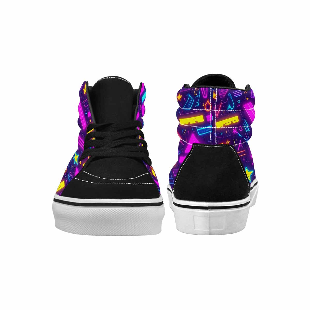 MEN'S 80s Retro Motif High Top Canvas Y2K Custom Shoes