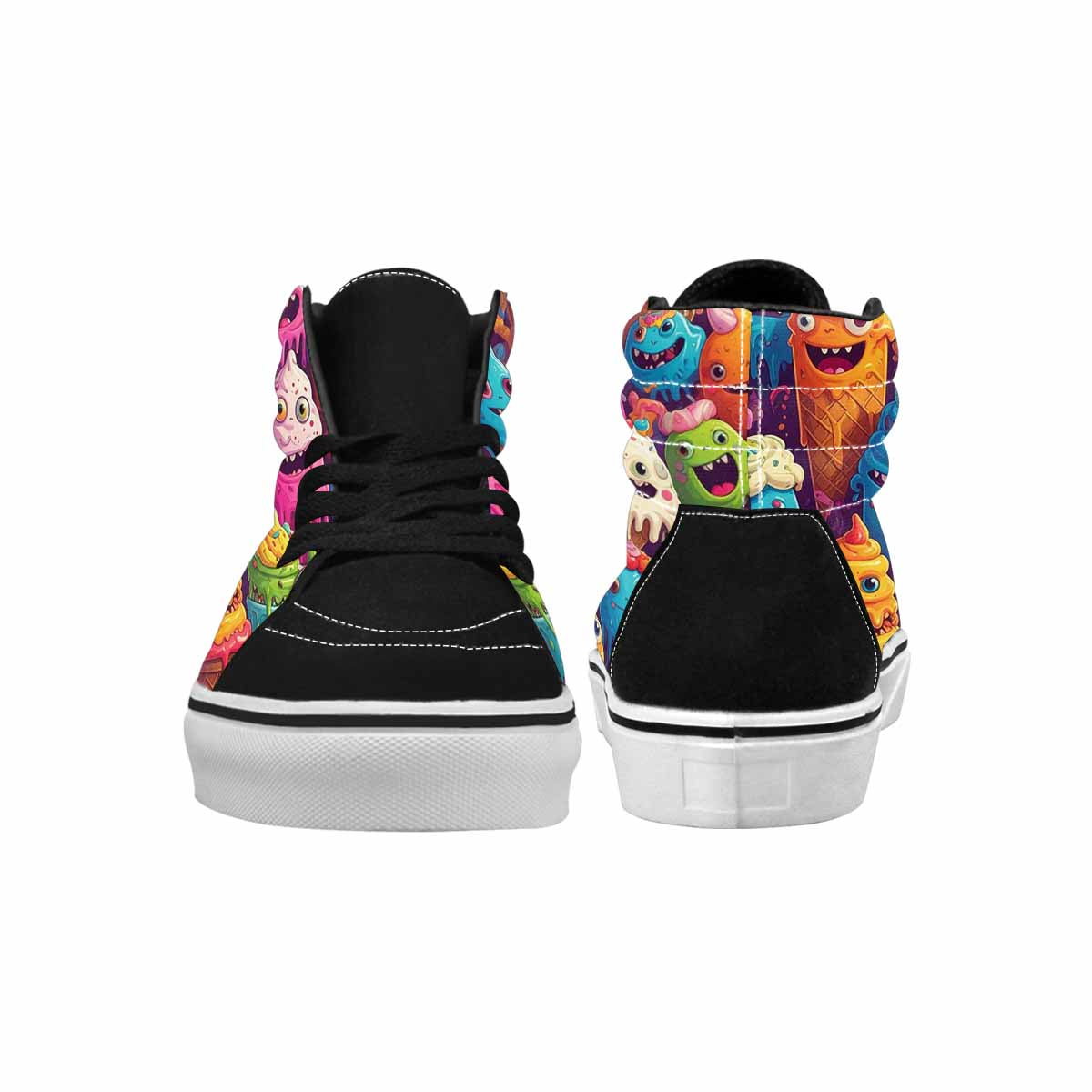 MEN'S Melting Ice Cream Monster High Top Canvas Surreal Custom Shoes