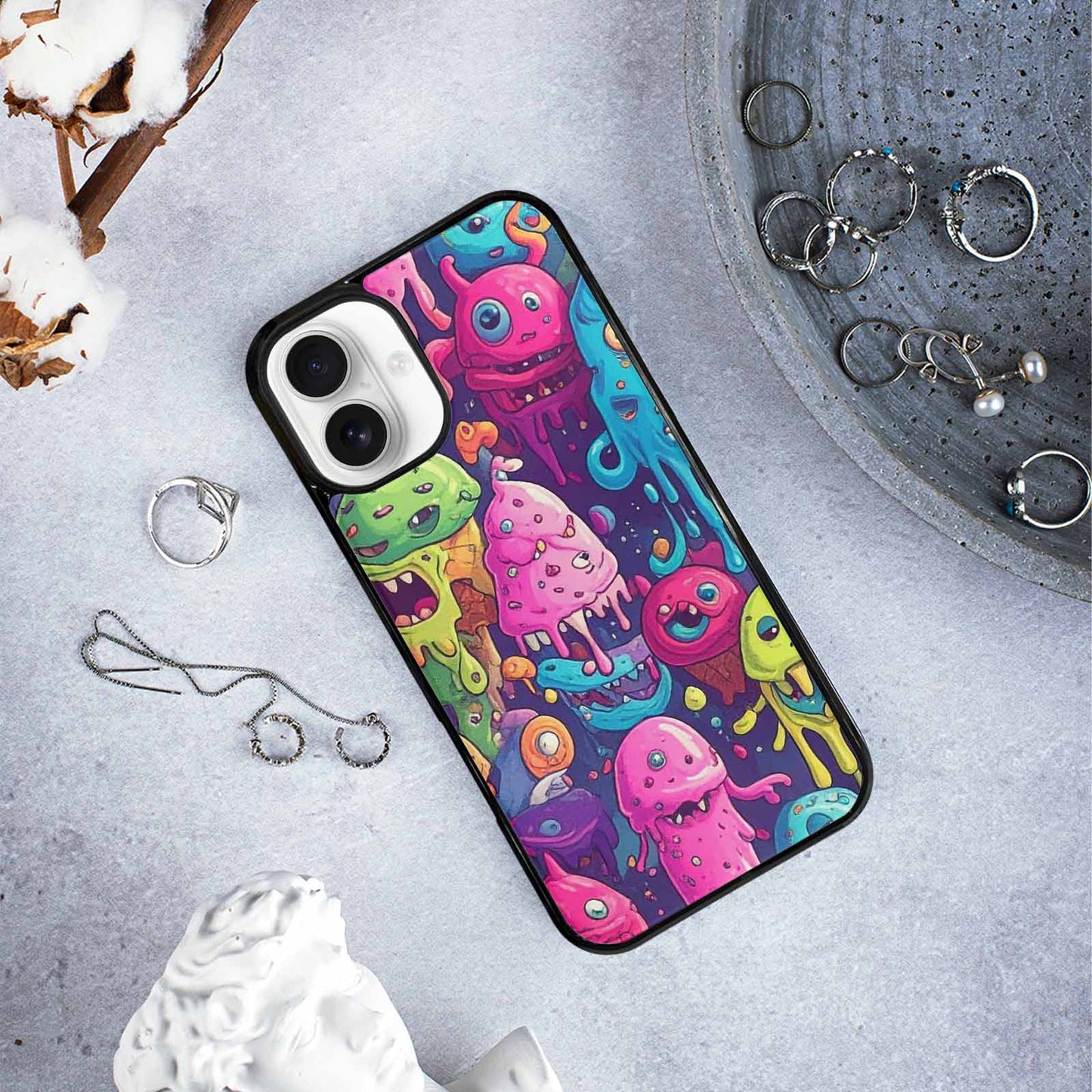 iPhone 16 Plus Case — Melting Ice Cream Monster Charac, Personalized Phone Case