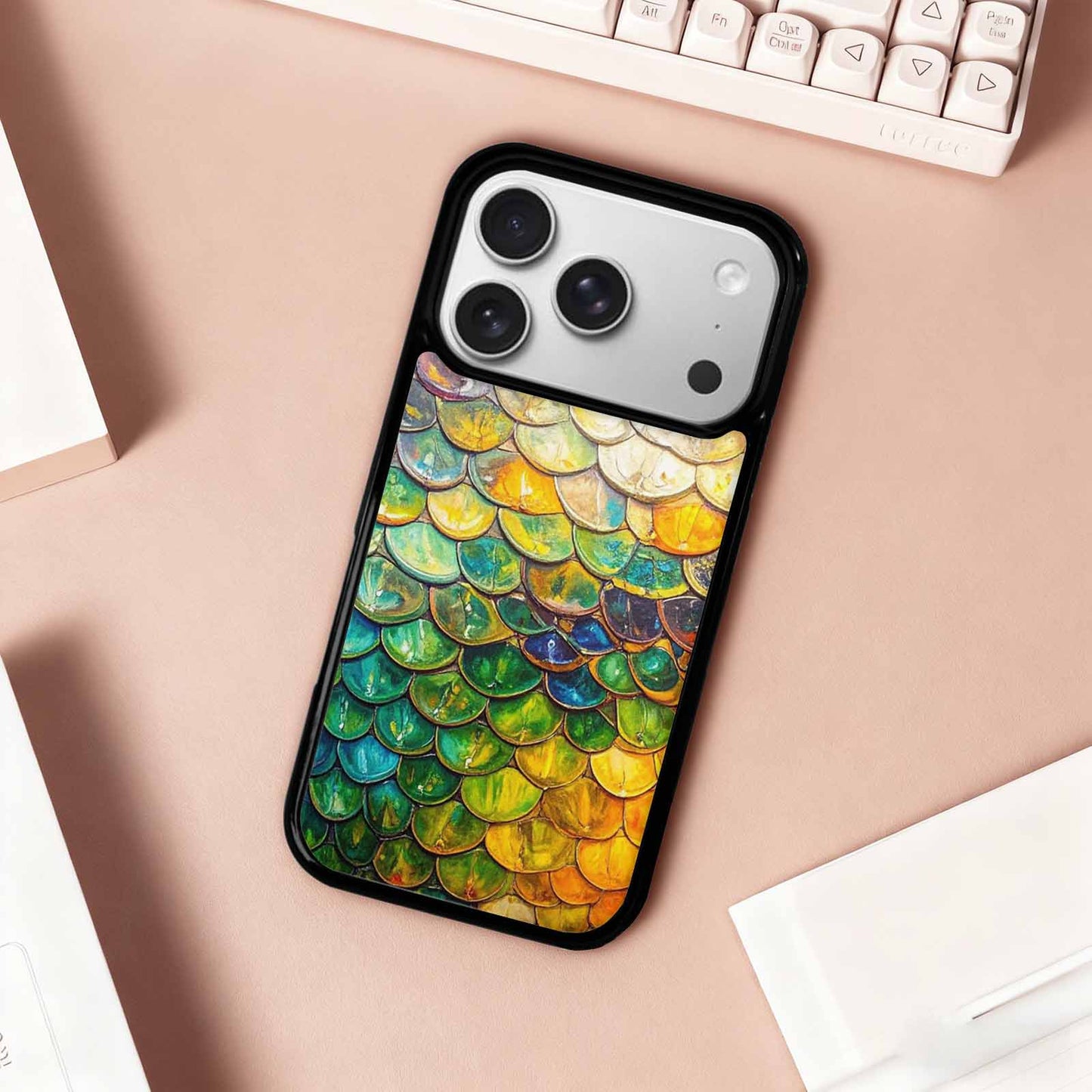 iPhone 17 Pro Case — Reptile Scale Full Color Vibrant Original, Custom Print Case Cover