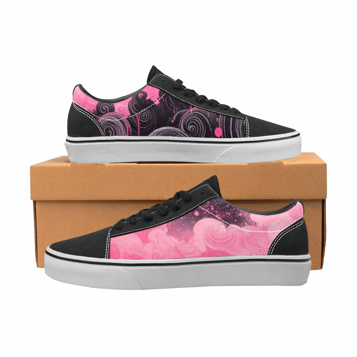 WOMEN'S Van Gogh Swirl Lace-Up Canvas Surreal Custom Shoes