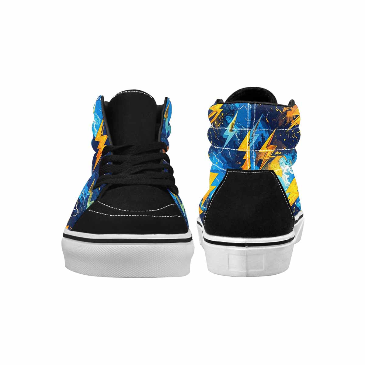 WOMEN'S Lightning Bolt High Top Canvas Neon Fantasy Shoes