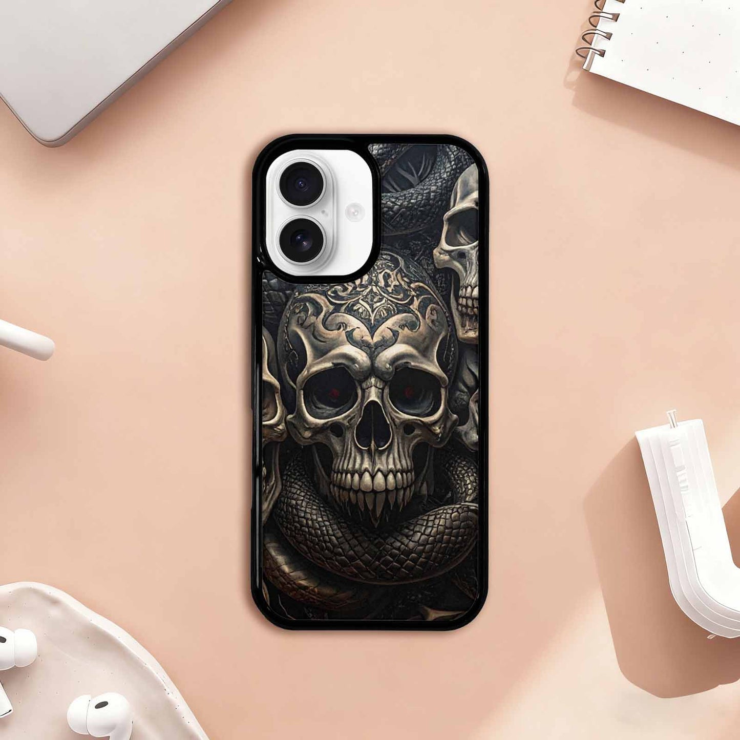 iPhone 17 Case — Skull Dark Art Gothic Print Gothic, Custom Print Case Cover