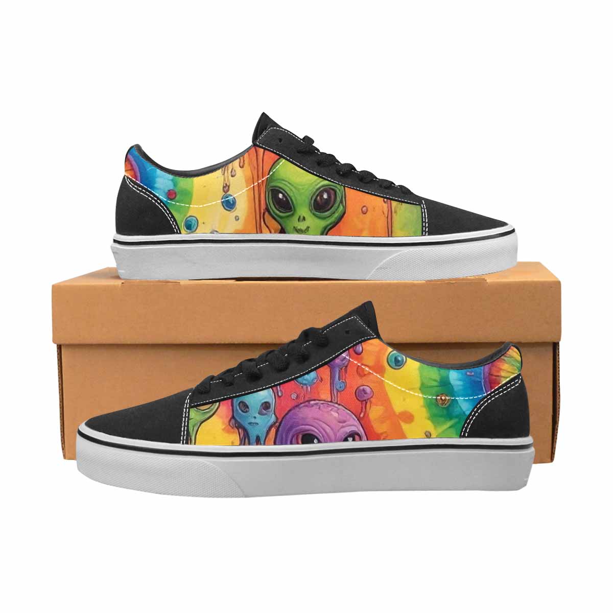 WOMEN'S Melting Aliens Lace-Up Canvas Y2K Shoes