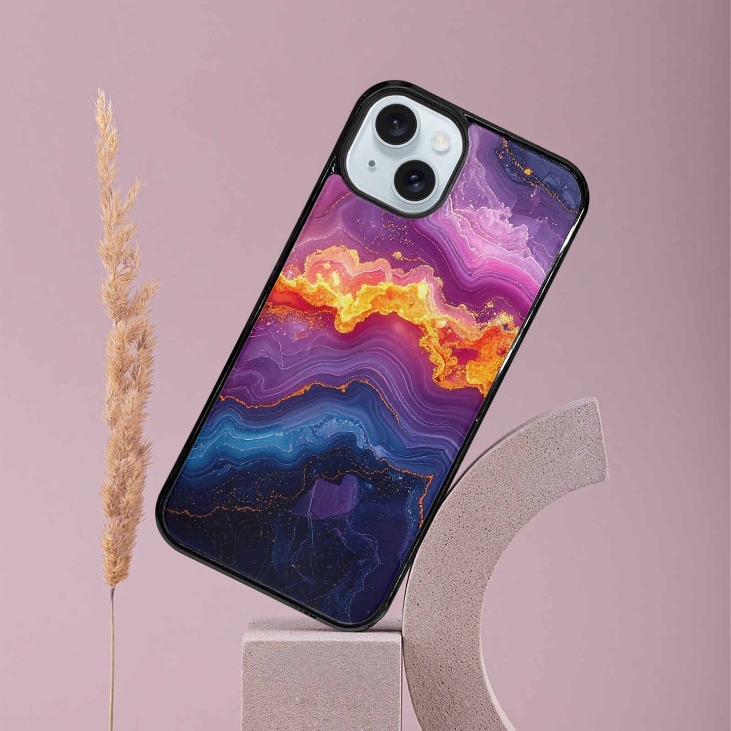 iPhone 15 Plus Case — Psychedelic Marble Tessellation, Custom Made Phone Cover