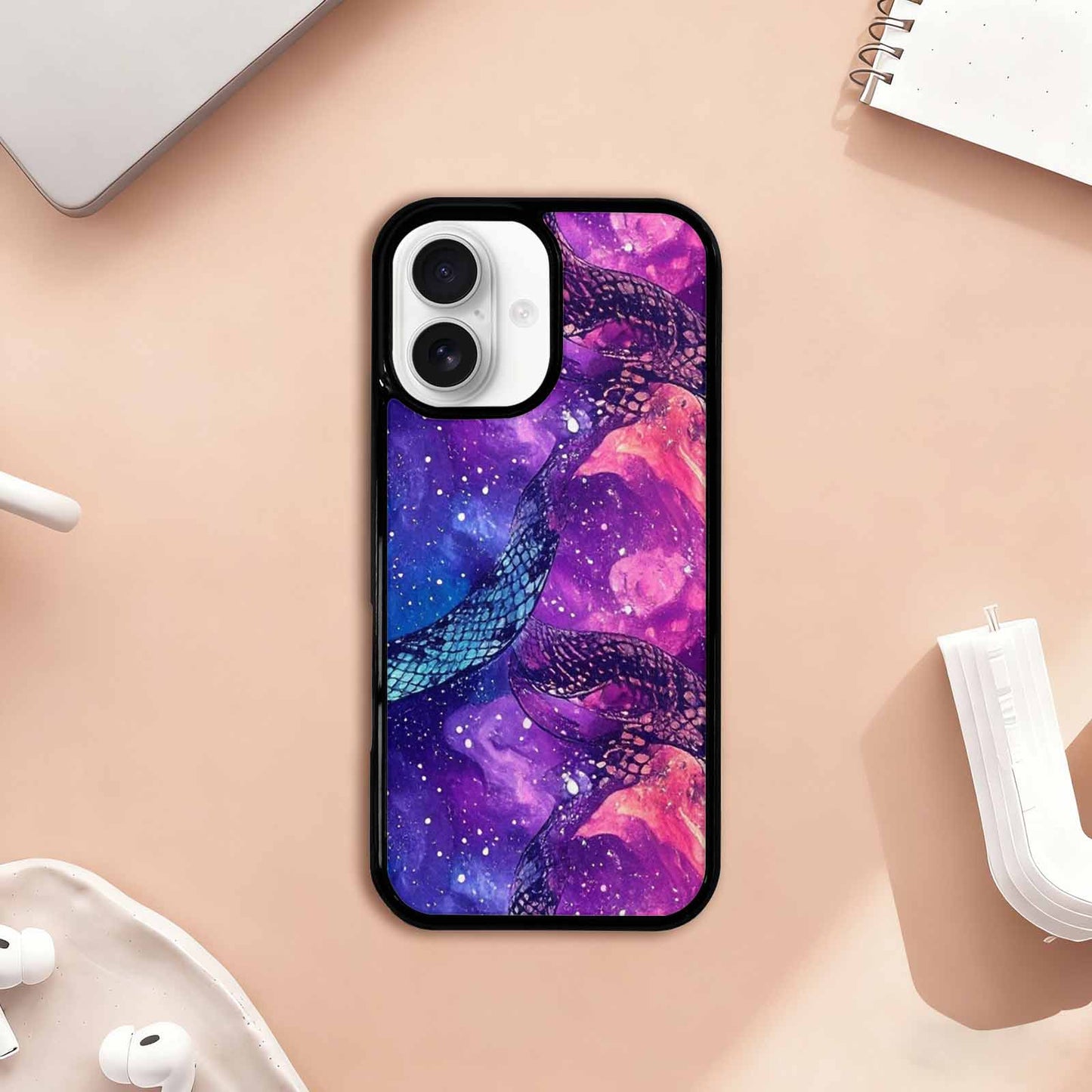 iPhone 17 Case — Snake Print Galaxy Seamless Animal Print, Custom Made Phone Cover