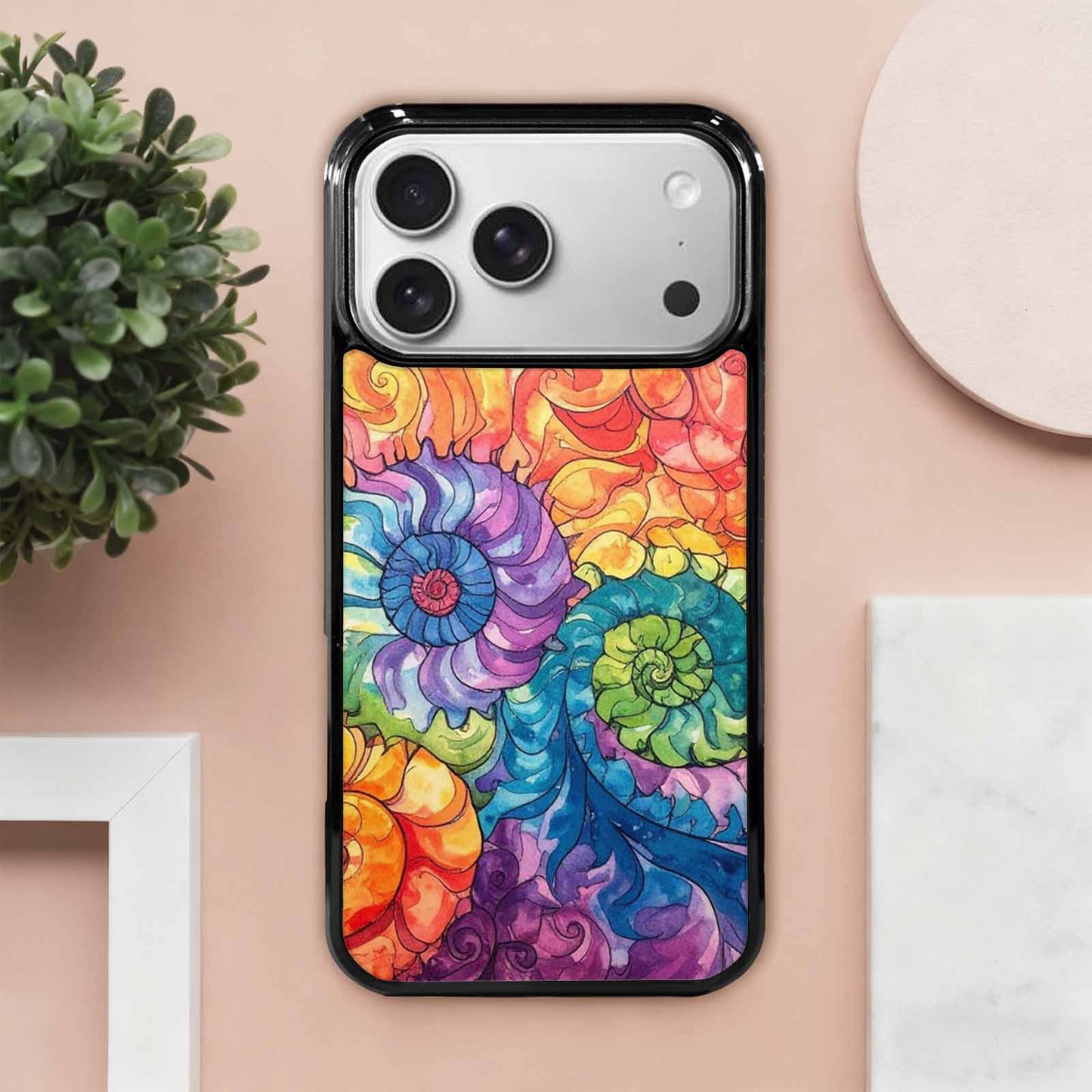 iPhone 17 Pro Max Case — Tie Dye Swirls (black Tie Dye, Custom Print Case Cover