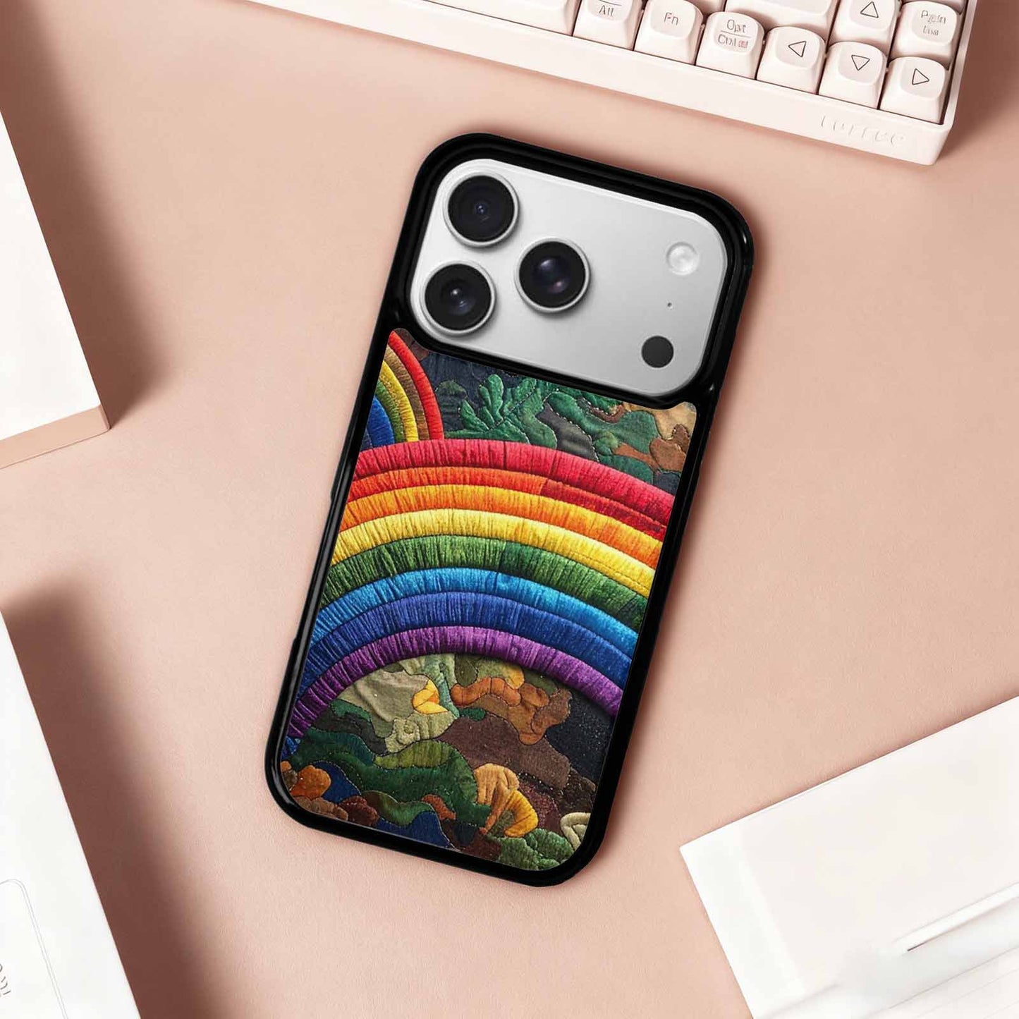 iPhone 17 Pro Case — Vivid Camo Rainbow Arc Camo, Customized Protective Case