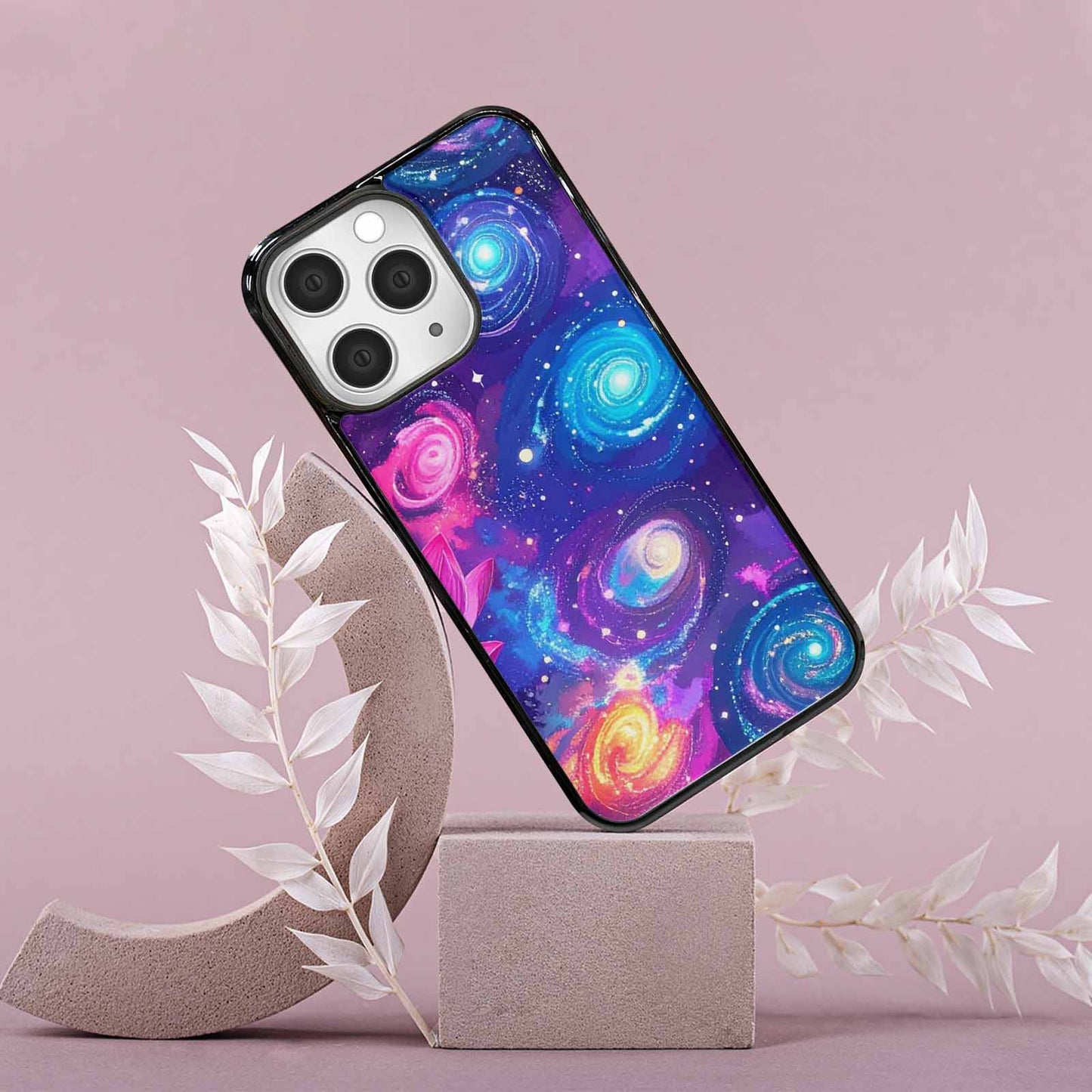 iPhone 15 Pro Max Case — Lotus Galaxy Art Seamless Pattern Vibrant, Personalized Phone Case