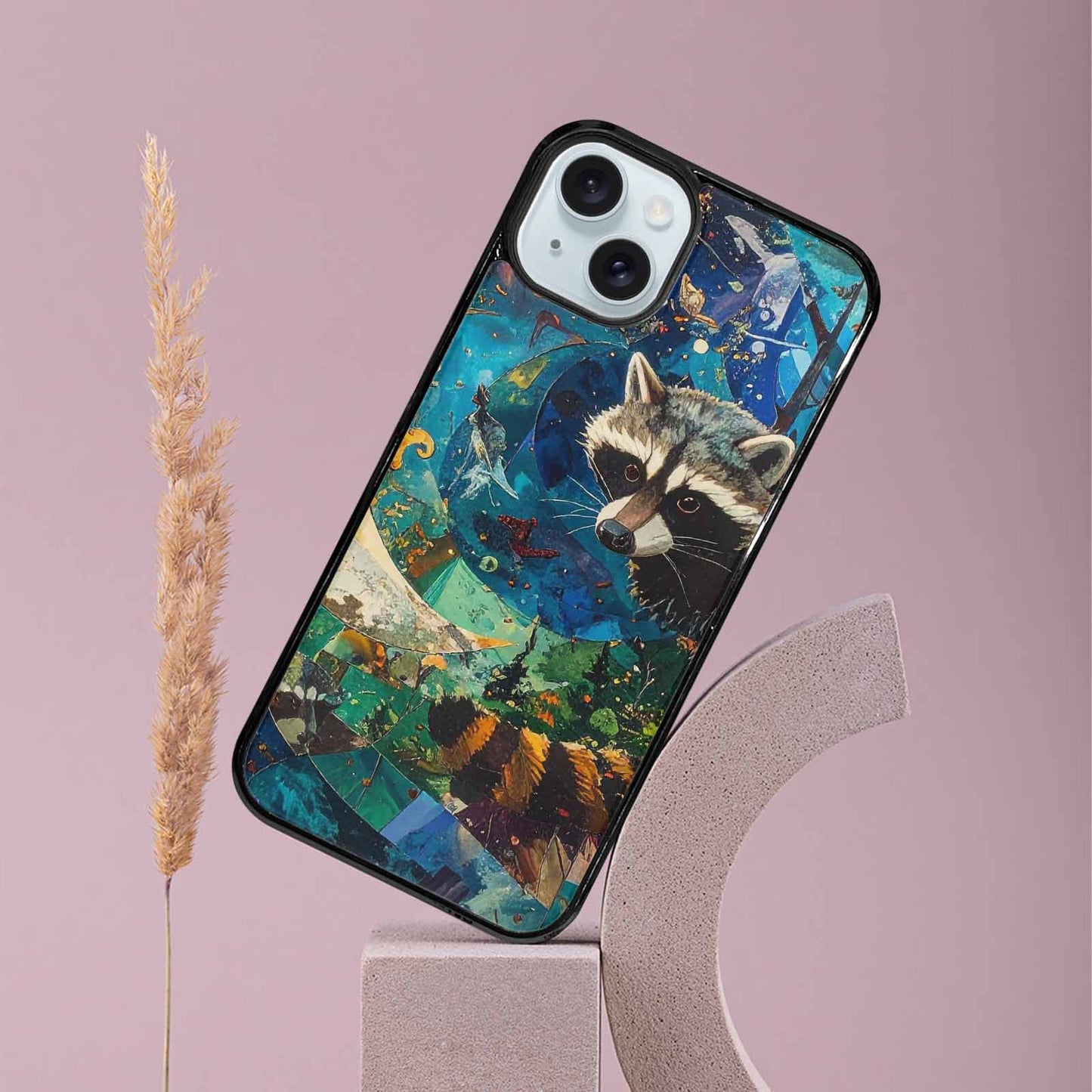 iPhone 15 Plus Case — Raccoon Bandit Raccoon Bandit Pattern Hundreds, Custom Print Case Cover