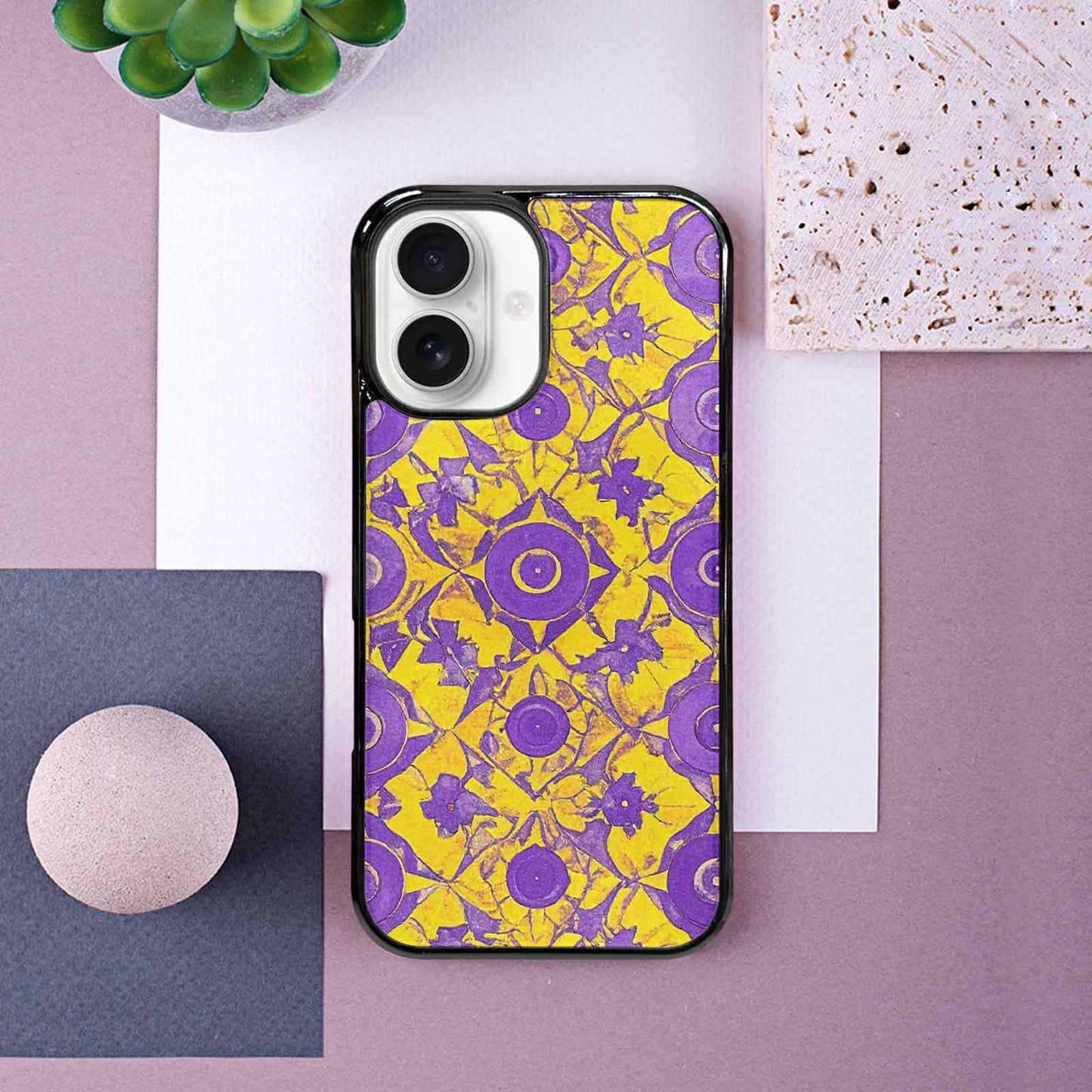 iPhone 16 Case — Intersex Flag Color Theme Small Rainbow, Custom Printed Phone Case