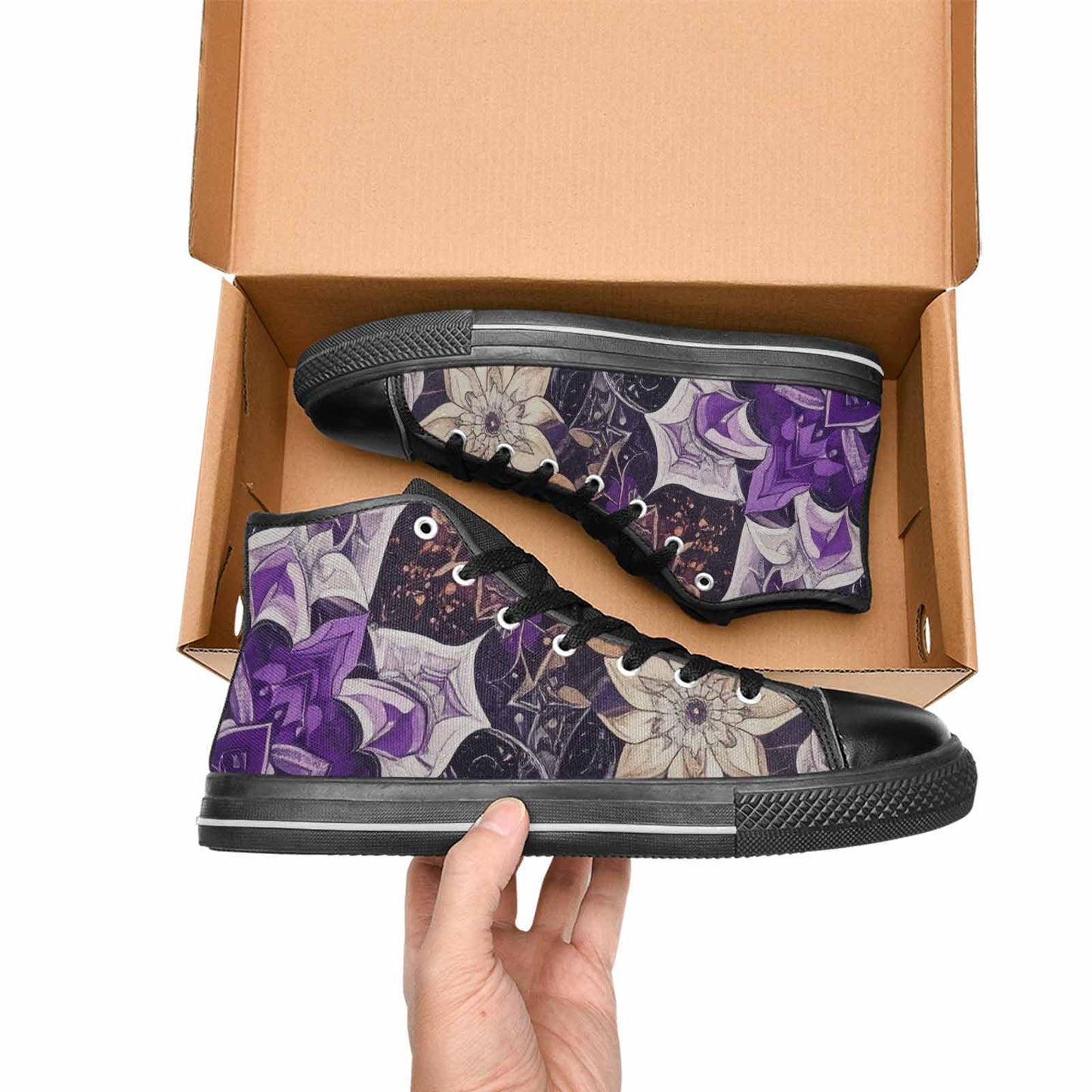 WOMEN'S Mandala High Top Canvas Dark Academia Shoes