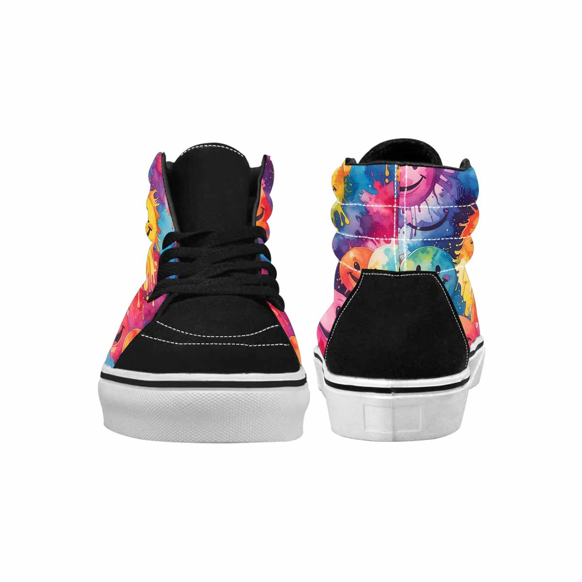 MEN'S Smiley Facessmiley Faces High Top Canvas Grunge Shoes