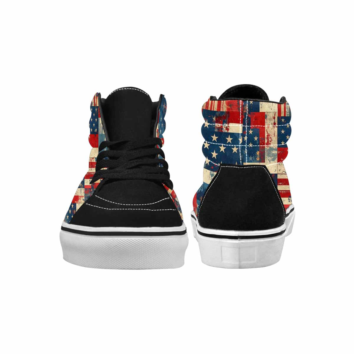 MEN'S American Flag Stars High Top Canvas Vibrant Chaos Custom Shoes
