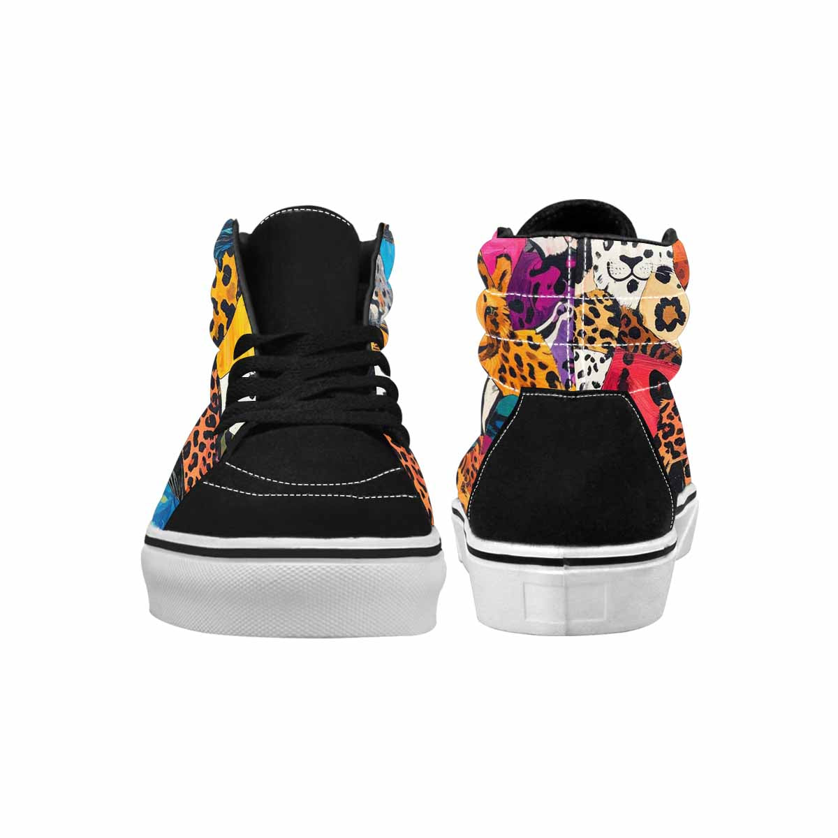 MEN'S Animal Print High Top Canvas Kaleidoscope Custom Sneakers