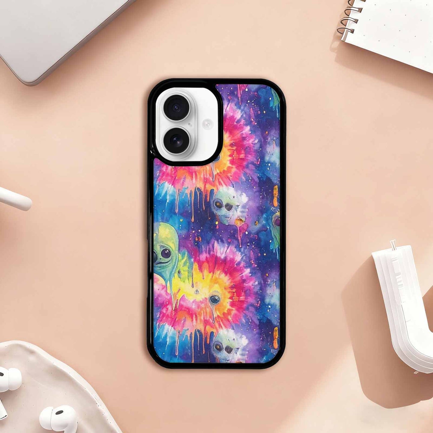 iPhone 17 Case — Aliens Tie Dyemelting Aliens Tie Dye, Custom Made Phone Cover