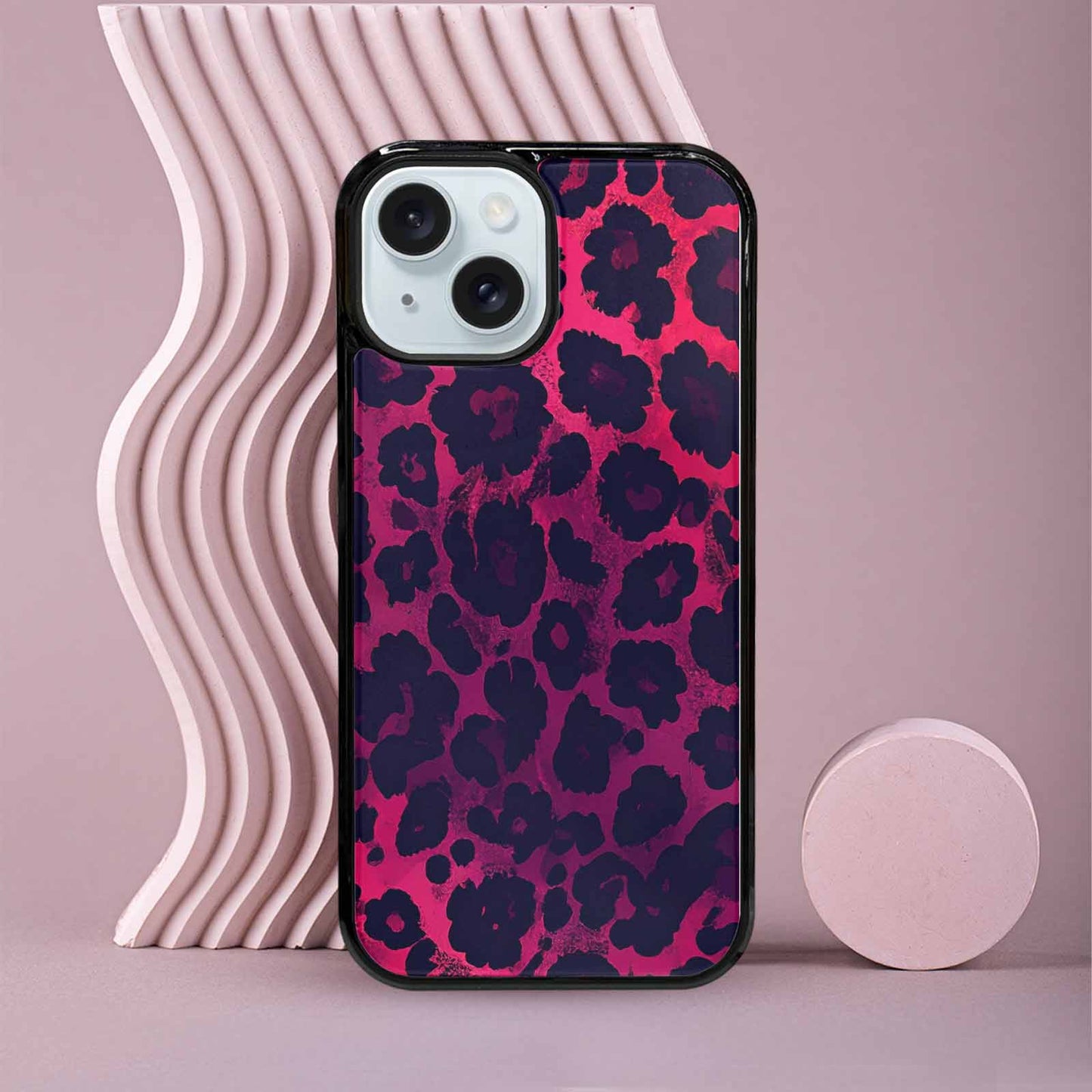 iPhone 15 Case — Leopard Print Dark, Personalized Phone Case