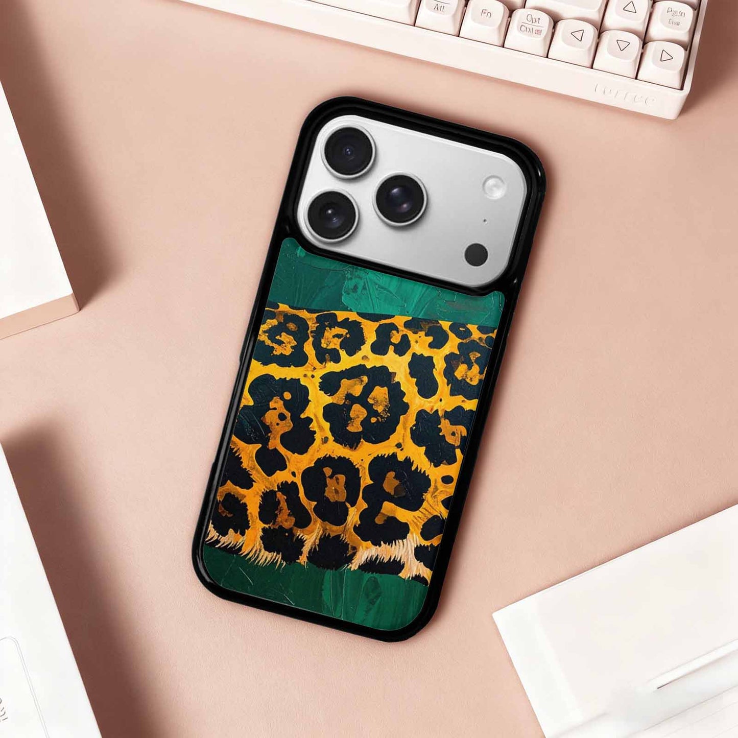 iPhone 17 Pro Case — Animal Print Leopard Wallpaper Pattern Animal, Custom Printed Phone Case