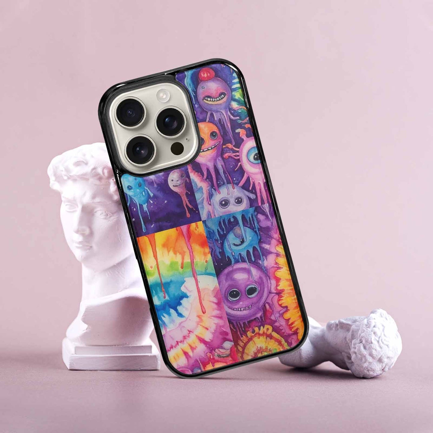 iPhone 16 Pro Case — Aliens Tie Dyemelting Aliens P, Custom Art Phone Cover