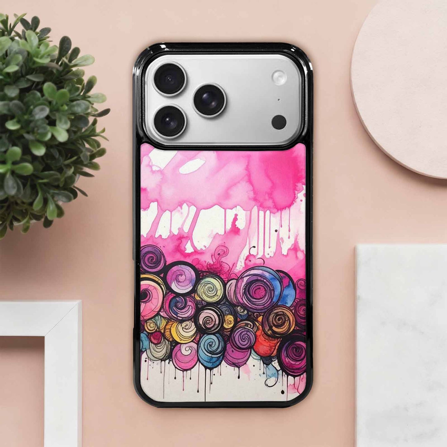 iPhone 17 Pro Max Case — Tie Dye Swirls Black Tie Dye, Custom Phone Case