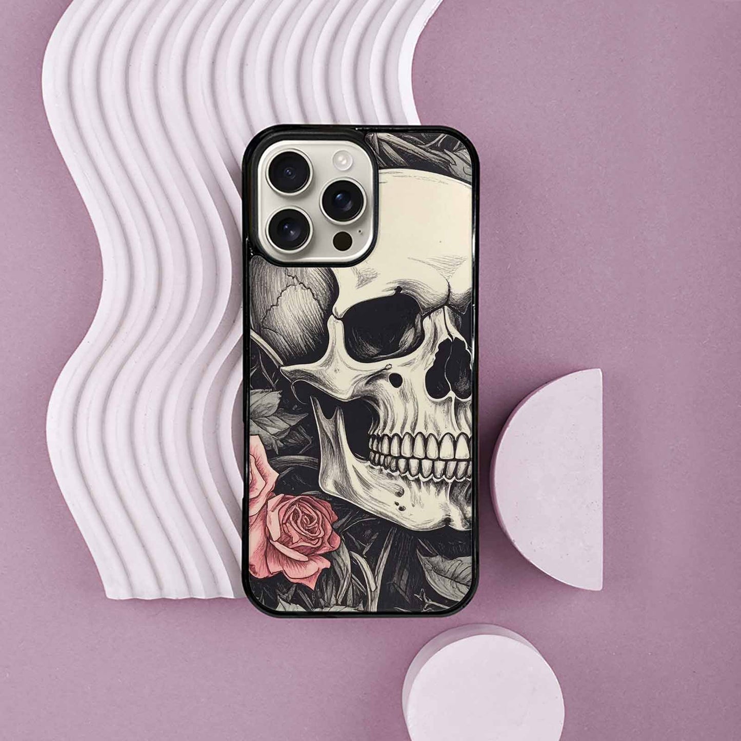iPhone 16 Pro Max Case — 20 Skulls Overlapping Seamless Tileable Pattern, Original Design Phone Case