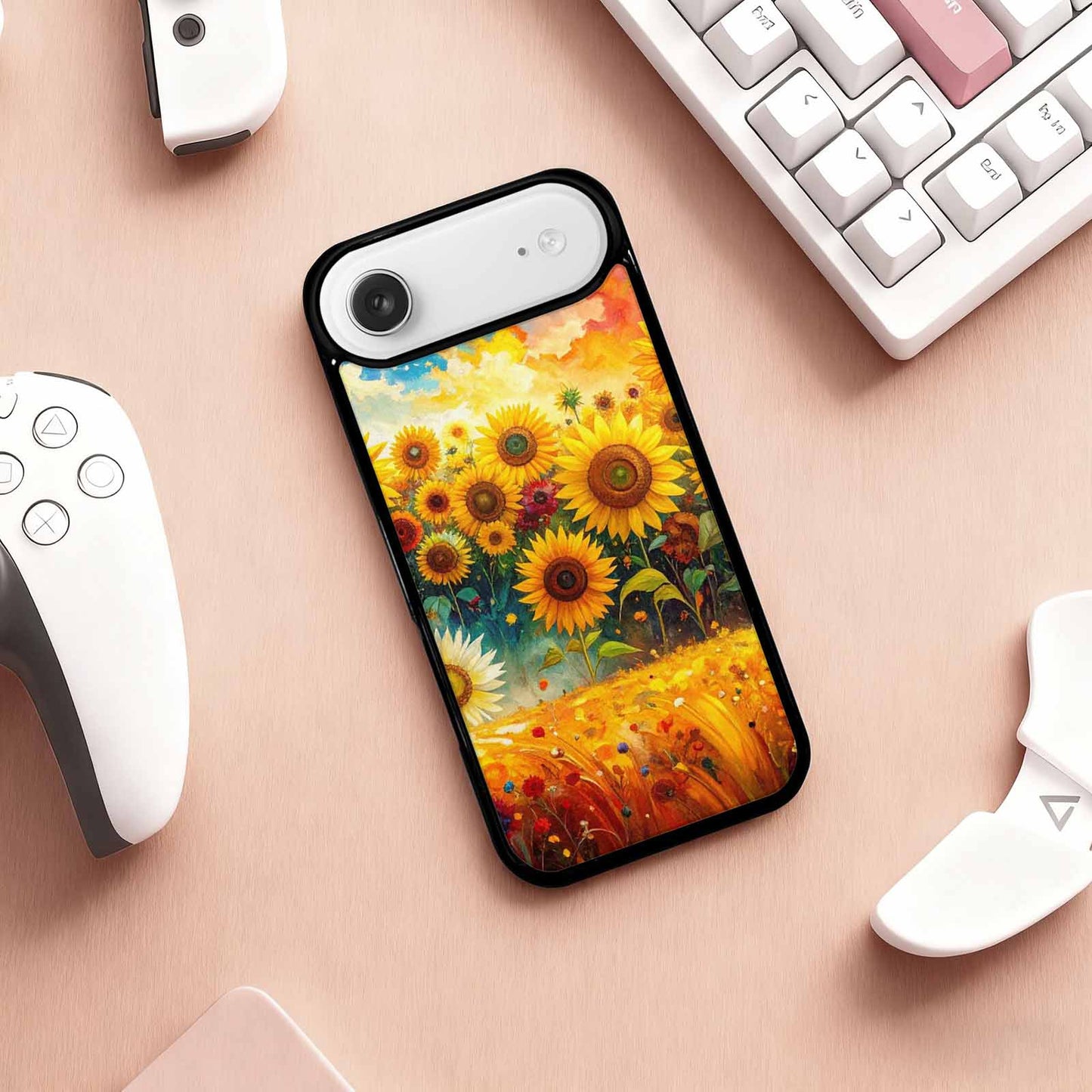 iPhone 17 Air Case — Impressionist Sunflower Brushstroke Pattern Hundreds Floral, Original Design Phone Case