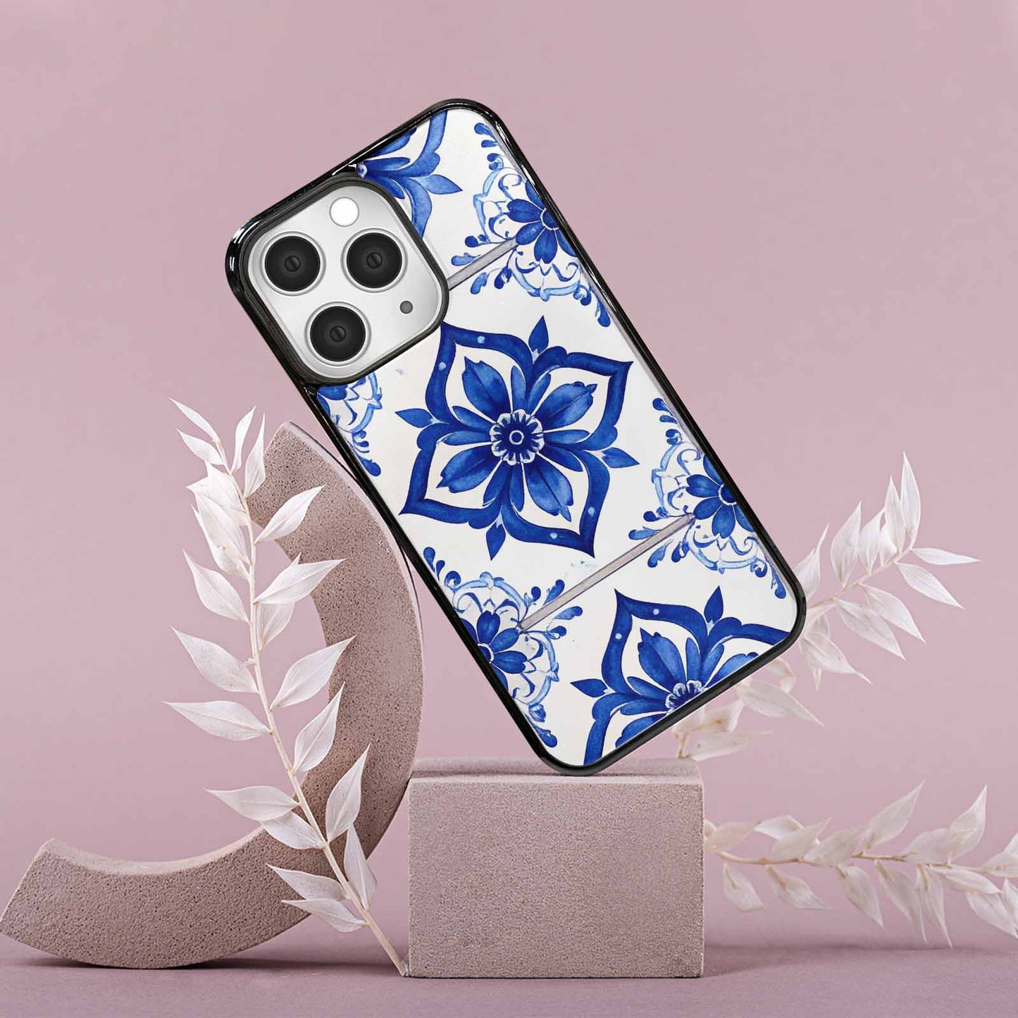 iPhone 15 Pro Max Case — Mexican Talavera Tile Pattern Floral Geometric, Custom Designed Case Cover