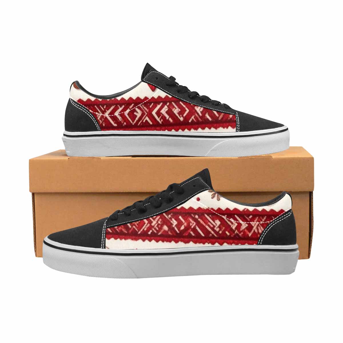 WOMEN'S Christmas Holly Snowflake Canvas Lace-Up Grunge Custom Sneakers