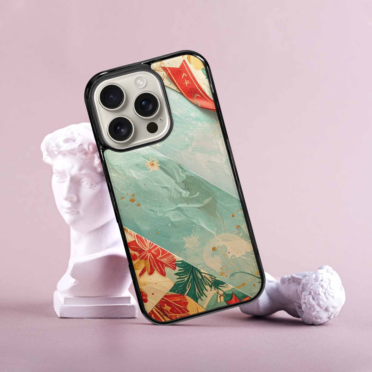iPhone 16 Pro Case — Christmas Wrapping Paper Pattern Art Wallpaper, Custom Print Case Cover