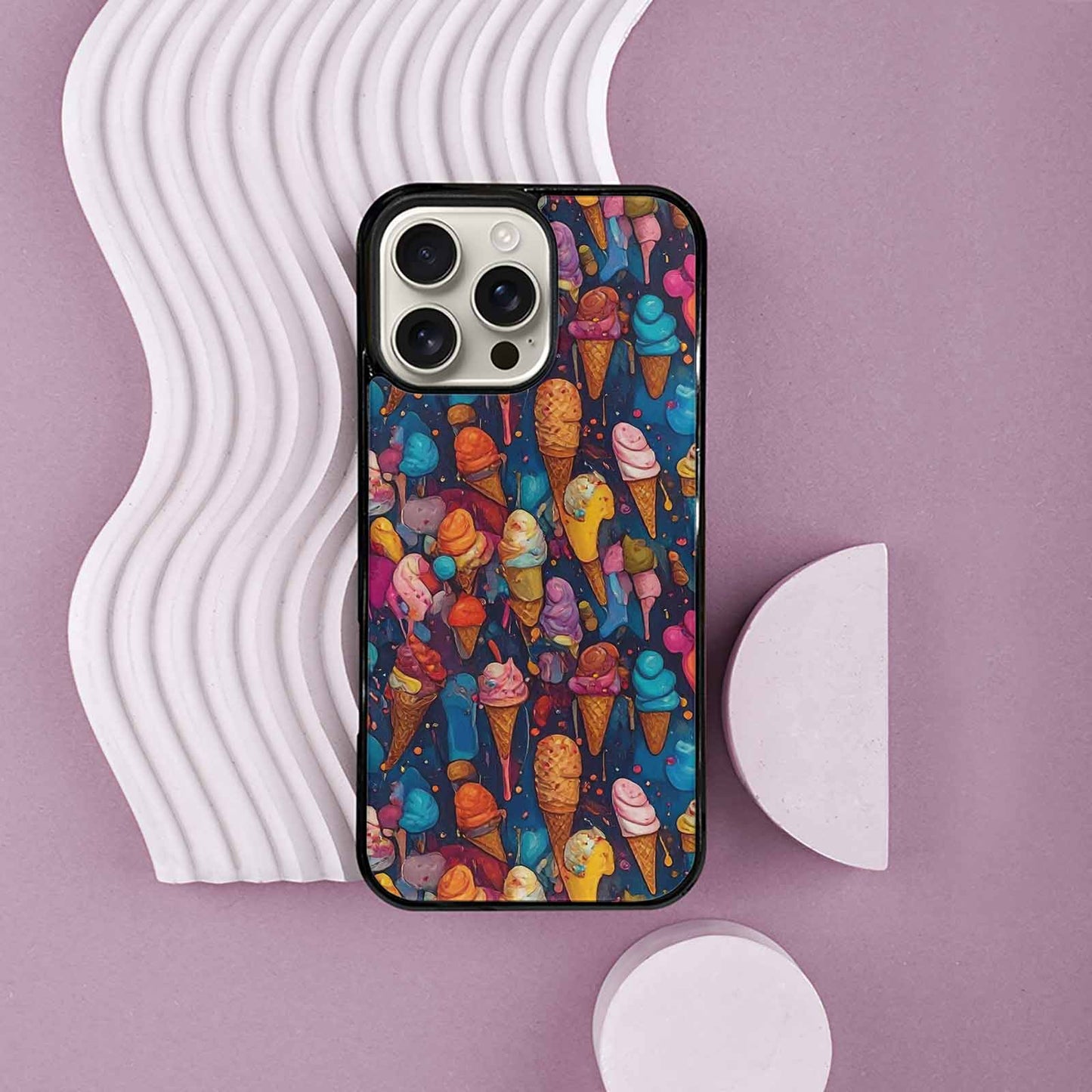iPhone 16 Pro Max Case — Ice Cream Motif Ice Cream Motifs, Customized Protective Case