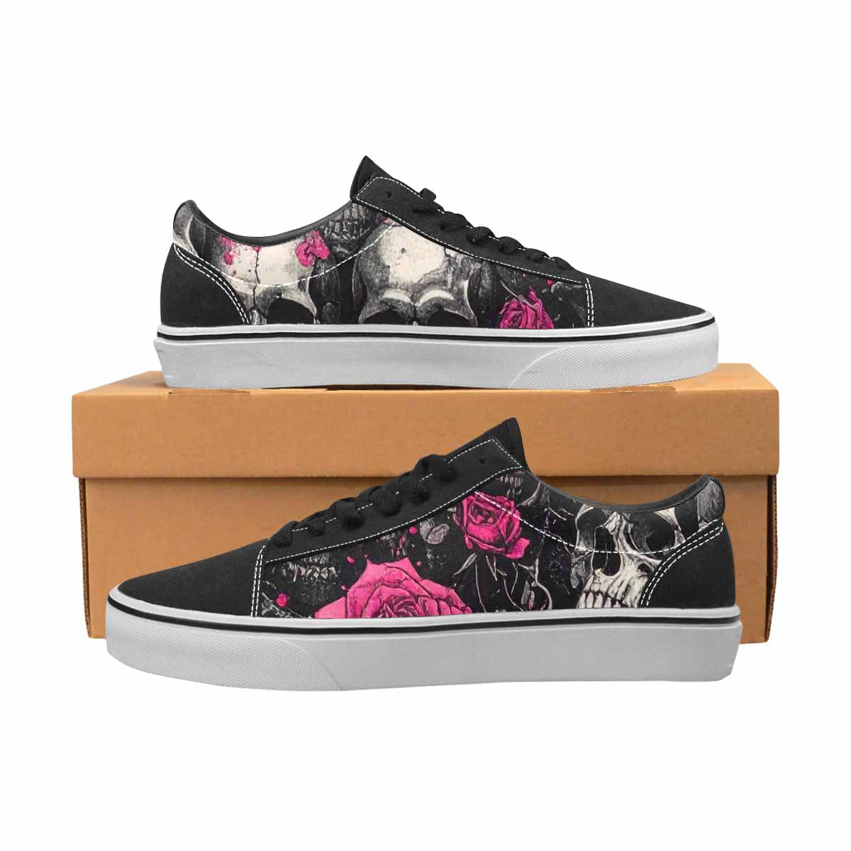 WOMEN'S Skull Roses Lace-Up Canvas Surreal Shoes