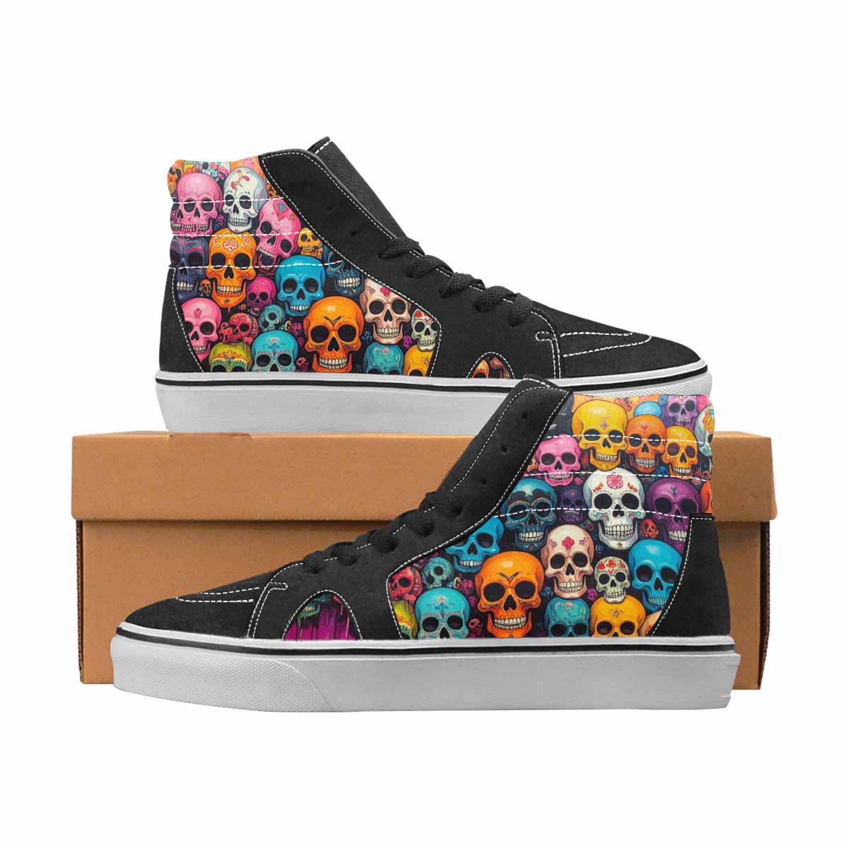 Overlapping Skull Custom Shoes 2 | Women's | Freaky Shoes®