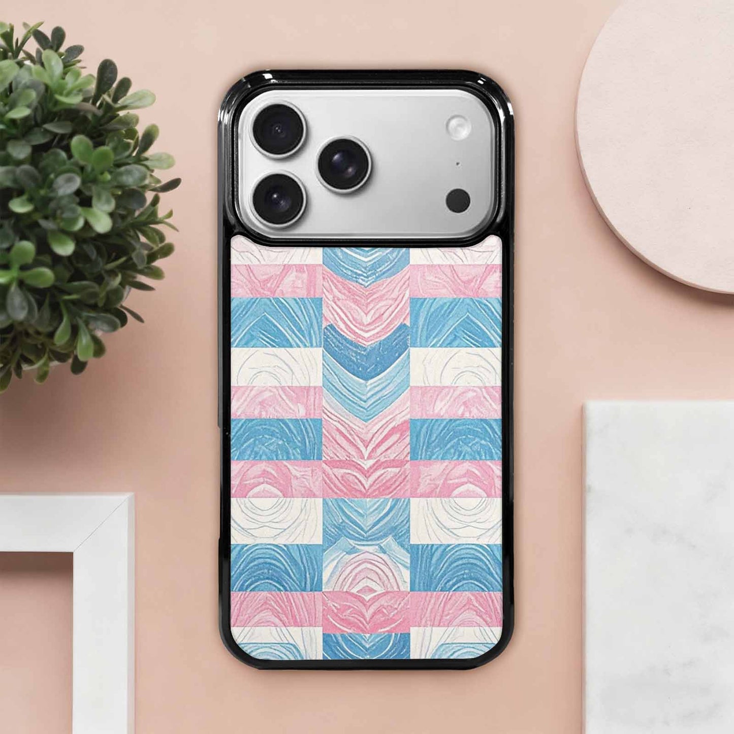 iPhone 17 Pro Max Case — Transgender Flag Color Theme Original Art, Original Design Phone Case