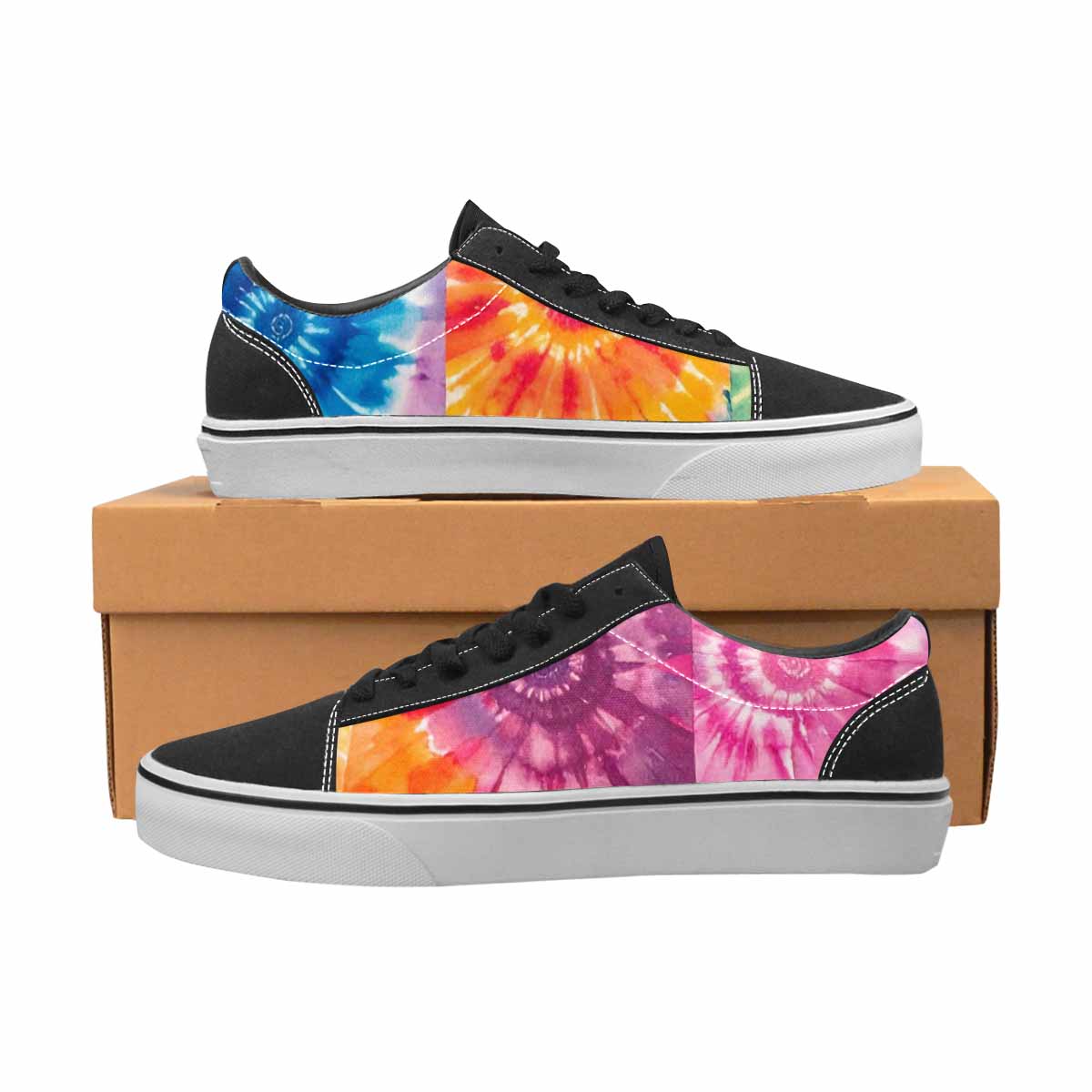 MEN'S Tie Dye Swirl Canvas Lace-Up Dreamcore Custom Sneakers