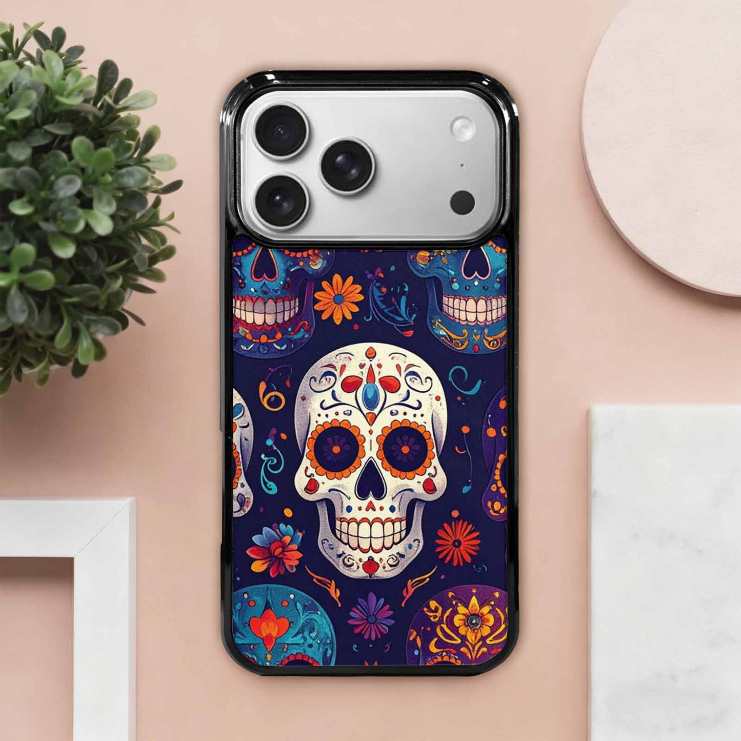 iPhone 17 Pro Max Case — Day Dead Sugar Skull Gothic Skulls, Custom Printed Phone Case