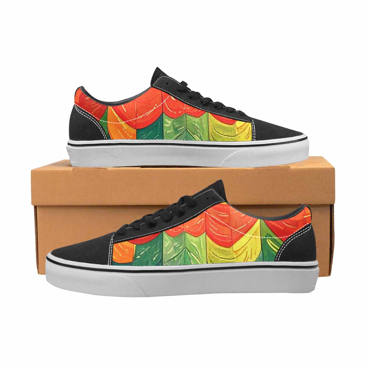 WOMEN'S Transgender Flag Color Canvas Lace-Up Vivid Custom Shoes