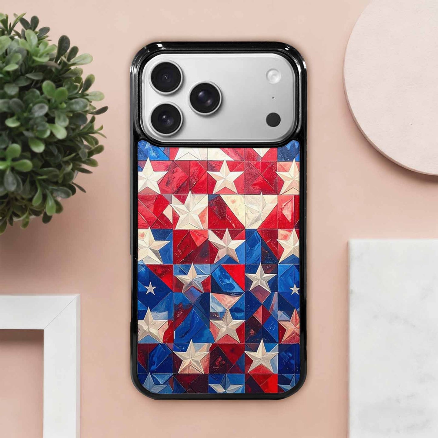 iPhone 17 Pro Max Case — Small American Flag Stars Galaxy Space, Original Design Phone Case