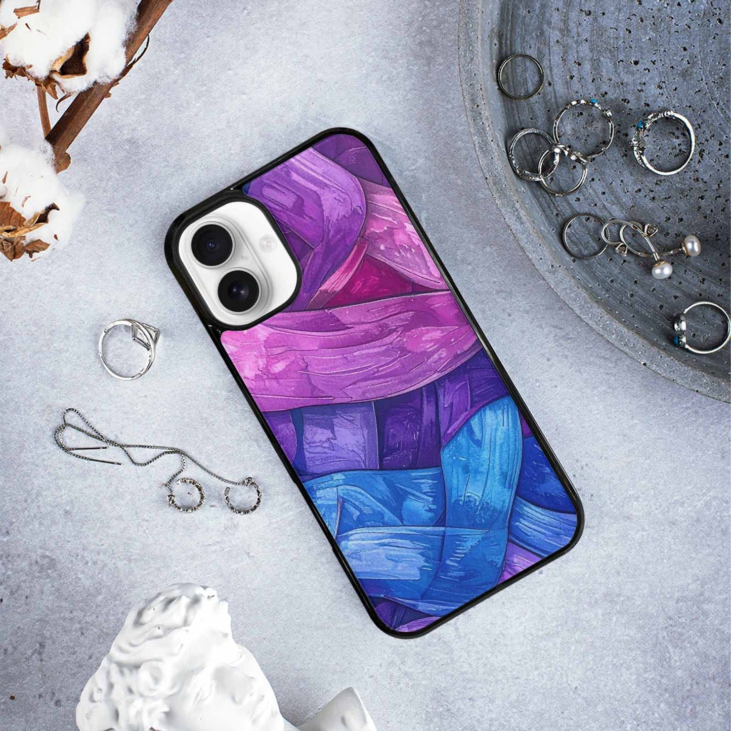 iPhone 16 Plus Case — Bisexual Flag Color Theme Small Rainbow, Customized Protective Case