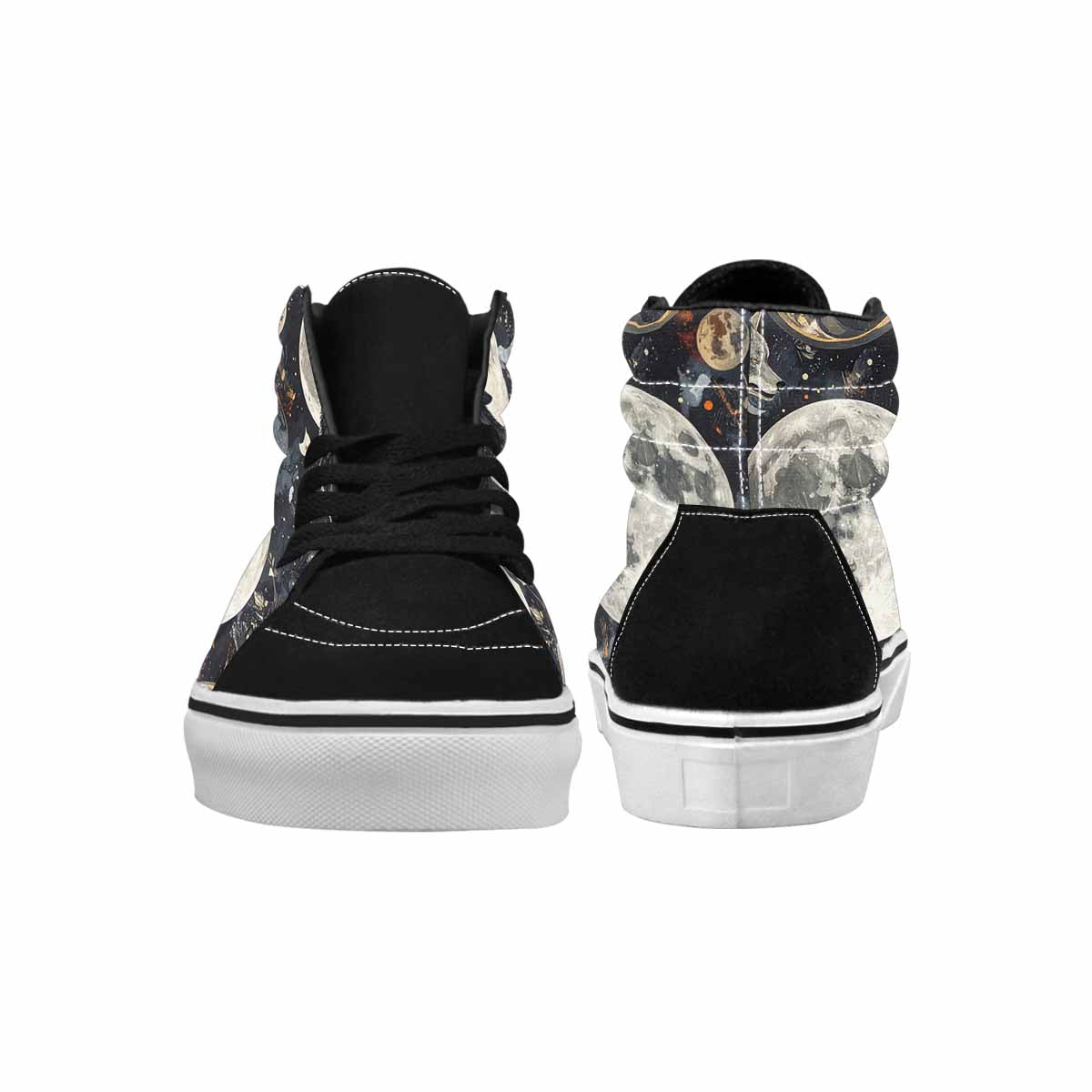WOMEN'S Wolf Silhouette Moon High Top Canvas Neon Fantasy Custom Shoes