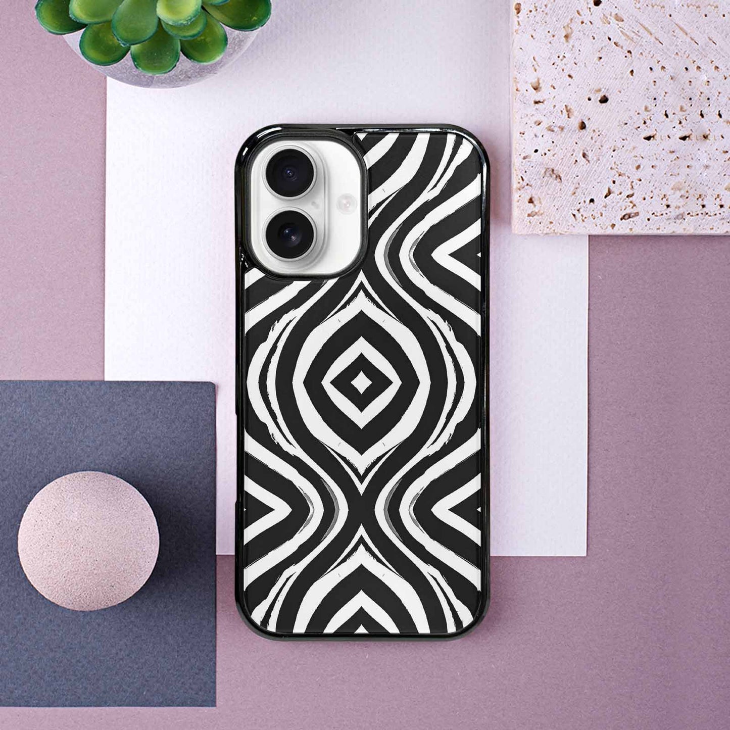 iPhone 16 Case — Classic Zebra Print Custom, Unique Phone Case Design