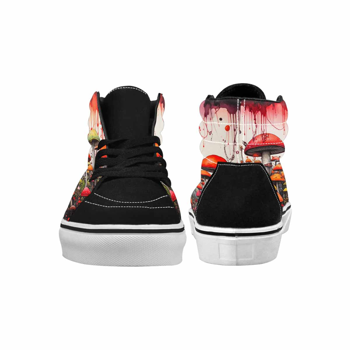 MEN'S Rainbow Drip Mushrooms High Top Canvas Aesthetic Custom Shoes